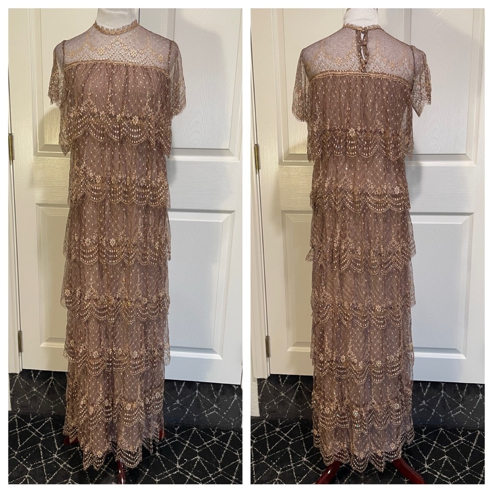 Vintage Rina di Montella tiered lace dress
